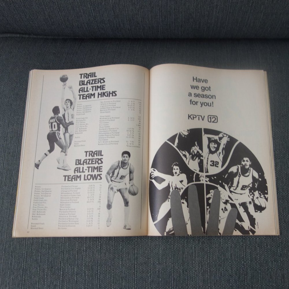 Hoop Official NBA Program Magazine Portland vs Boston Program 1977 Program - Picture 12 of 13